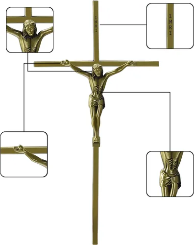 Vista 5 de WenRity Cruz del Perdon Católica Cruz de pared de metal delgado Cruz del Perdon Católica Cruz de 10 pulgadas - Decoración artística de dar bendición