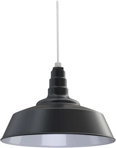Vista 88 de Steel Lighting Co. Manhattan Warehouse Light Colgante montado en el techo Cúpula de 20 pulgadas vástago de 12 pulgadas Luz de granero