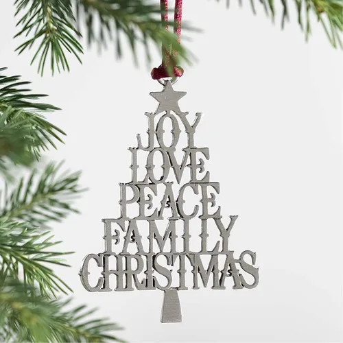 Vista 5 de Adorno para árbol de Navidad de metal de peltre sólido 2025, decoraciones colgantes para fiestas, hogar, vacaciones, decoración de Navidad
