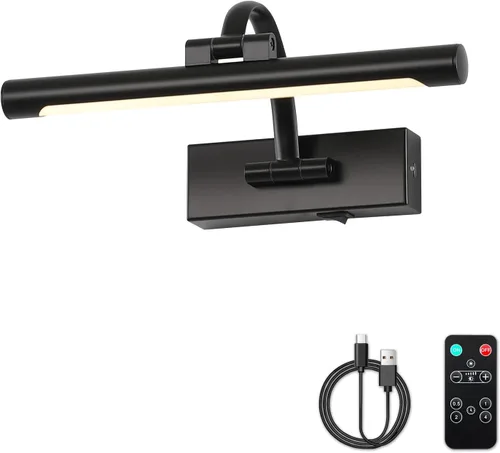 Vista 13 de DESOOP - Luces inalámbricas recargables para cuadros, iluminación de galería, luz de marco de fotos con batería, control remoto y temporizador, luz