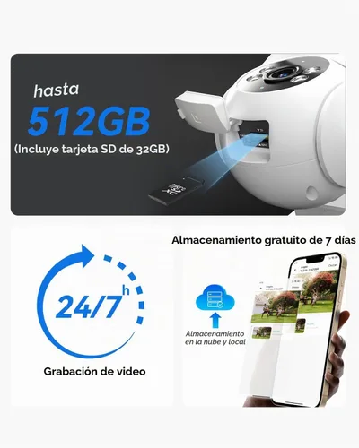 Vista 7 de LongPlus Cámara de seguridad solar 2K inalámbrica al aire libre