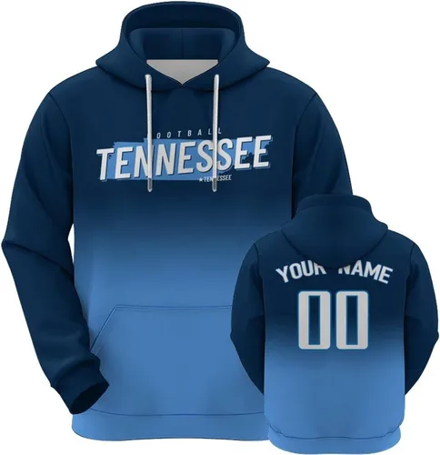 Vista 30 de Custom Football City Map Gradient Hoodies-Personalized Name Number Hooded Sweatshirts Football Fans Gifts for Men,Women,Youth