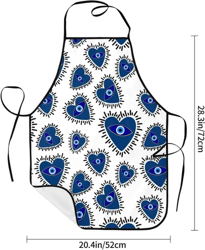 Vista 4 de Delantal de mal de ojo del diablo, divertido delantal de cocina para mujeres y hombres, delantal con babero para barbacoa, hornear, manualidades