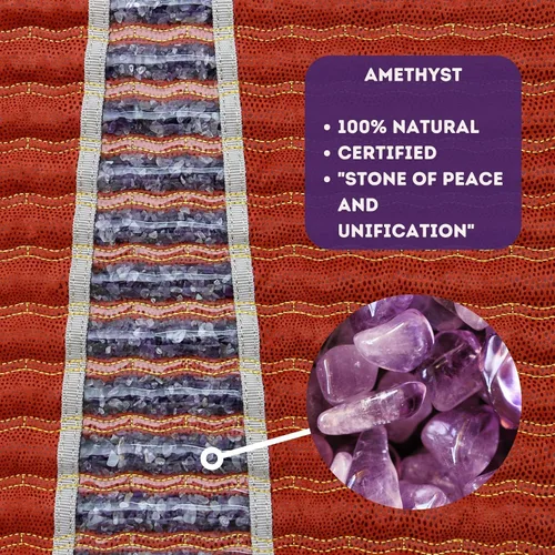 Vista 3 de MediCrystal Alfombrilla para silla de infrarrojos lejanos - 40 pulgadas de largo x 20 pulgadas de ancho - amatista natural - calefacción FIR