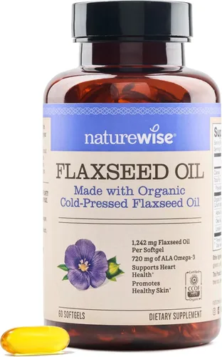 Vista 12 de NatureWise Aceite de linaza de 1200 mg, Omega 3 6 9 sin pescado con 720 mg de ALA, suplemento dietético para apoyo a la salud cardíaca, orgánico