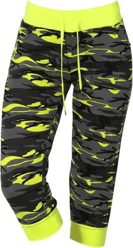 Vista 2 de Pantalones capri de camuflaje para mujer, con estampado, ligeros, para correr, senderismo, entrenamiento, atlético, con cordón, elásticos