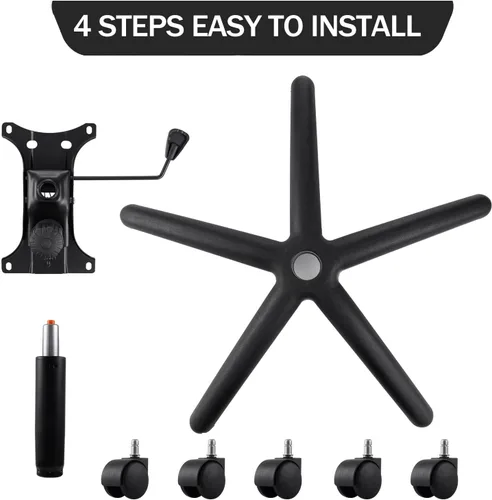 Vista 6 de Topdeep Repuesto de base de silla giratoria de 28 pulgadas, base de silla de oficina, base de repuesto de silla de juegos resistente de 350 libras
