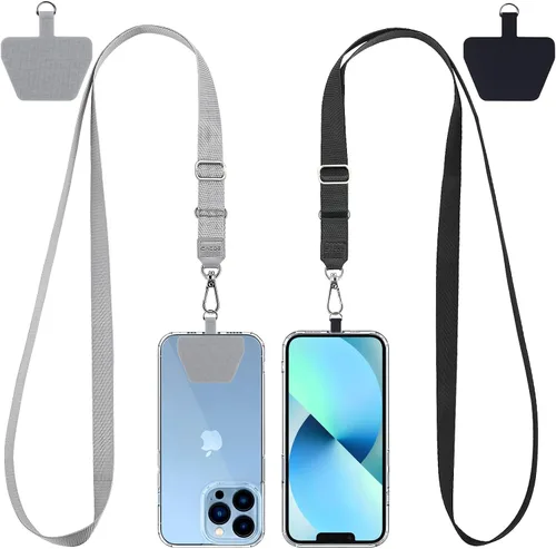 Vista 21 de CACOE Cordón para Teléfono 2 Piezas Correa Ajustable para el Cuello, 4 Piezas Parches, Cordones para Teléfono de Poliéster Multifuncionales