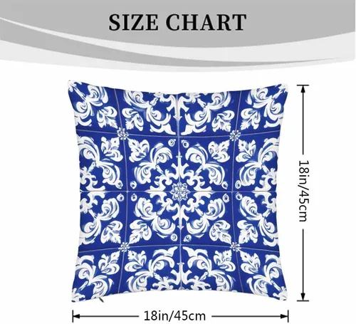 Vista 4 de Fundas de almohada, patrón étnico azul, fundas de almohada para dormitorio, sala de estar, paquete de 2