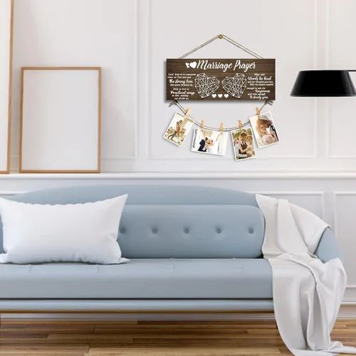 Vista 4 de Regalos de boda, regalos de despedida de soltera para novia y novio, regalo de compromiso para esposa, recién casado, soporte para fotos de oración