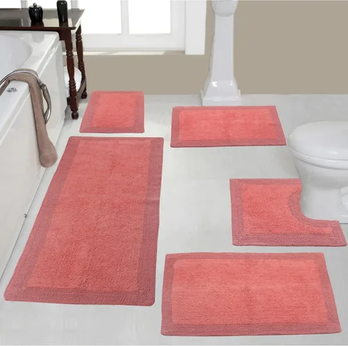 Vista 33 de Home Weavers Luxury Collection 100% Cotton Reversible Bathroom Rugs Set, Washable Rug, Soft Cotton Extra Soft and Absorbent Bath Rug, Kitchen Mat, 2
