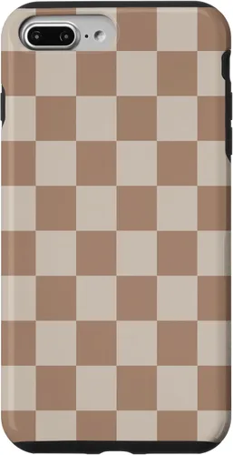 Vista 12 de Bonita funda Classic Dark Brown Checkered Big Checkerboard para iPhone 16
