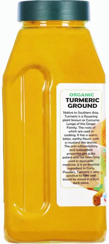 Vista 5 de Rani Polvo de Especias de Raíz de Cúrcuma Orgánica (Haldi), (Alto Contenido de Curcumina) 16oz (1lb) 454g Frasco PET ~ Todo Natural Vegano Apto