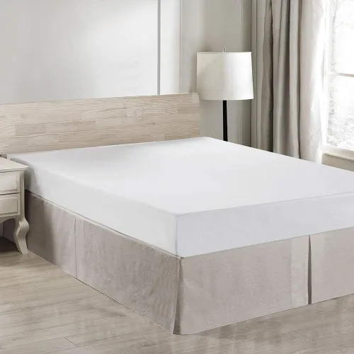 Vista 9 de Simple&Opulence Falda de cama de lino francés con volantes antipolvo clásicos de 14 pulgadas de caída, mezcla de algodón de lino y lino natural