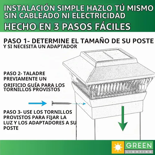 Vista 5 de GreenLighting Luces solares estándar #1 para tapa de poste para madera nominal de 4 x 4, postes de PCV/vinilo de 4 x 4, luz solar para valla al aire