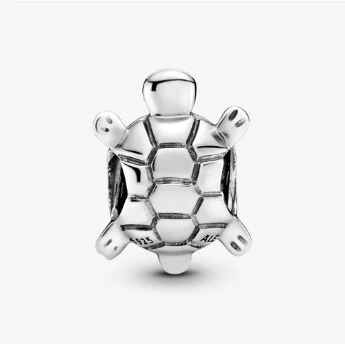 Vista 6 de PANDORA Joyería pavimenta tortuga marina zirconia cúbica encanto en plata de ley, Metal, Circonita Cúbica