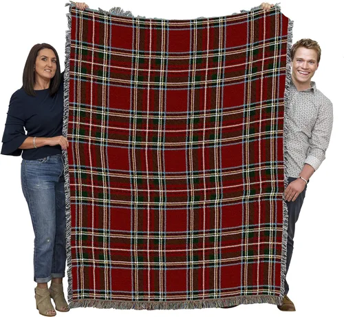 Vista 14 de Pure Country Weavers - Manta a cuadros Black Watch Tartan - Tapicería de regalo tejida con patrones, de algodón - Fabricada en Estados Unidos (72x54)