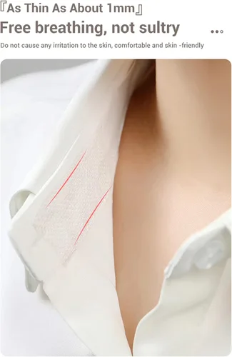 Vista 6 de Protector de cuello autoadhesivo, protector de cuello desechable para camisa, protector invisible contra manchas de sudor (3.1 x 1.0 in)