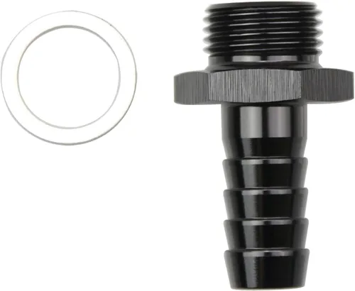 Vista 16 de Aluminio -4 AN ORB macho a 1/4 "(6.35mm) Barb Push On Manguera Adaptador Negro