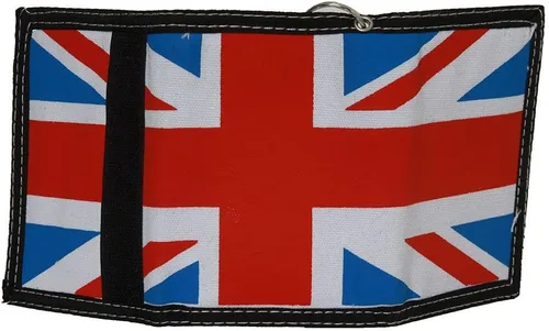 Vista 3 de Cartera británica con cadena Union Jack, RojoBlancoAzul, Talla única, Cartera con tarjetero