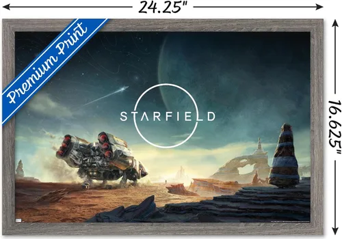 Vista 3 de Trends International Starfield - Póster de pared de primeros pasos, 14.72 x 22.37 pulgadas, versión enmarcada de madera de granero