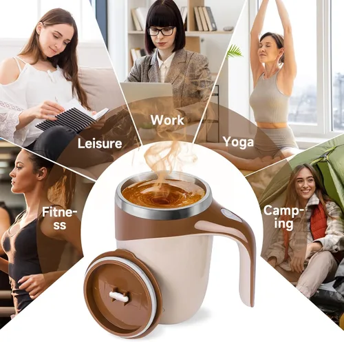 Vista 4 de Taza de café de agitación magnética automática, taza de café de agitación magnética rotativa para el hogar, la oficina, la mezcla de viaje, taza