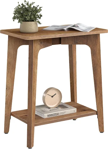 Vista 11 de VASAGLE Colección MAEZO - Mesa auxiliar, Mesa auxiliar rectangular pequeña de 2 niveles, 11.8 x 18.9 x 21.8 pulgadas, Mesita de noche con patas