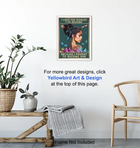 Vista 6 de Arte afroamericano – Inspiración citas positivas Mujeres afroamericanas – Chica afroamericana – Arte de pared de niña negra – Póster motivacional