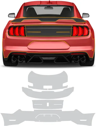 Vista 11 de Película protectora de pintura transparente precortada para automóvil autoadhesiva para Ford Mustang Shelby GT500 2021-2022 a prueba de lluvia