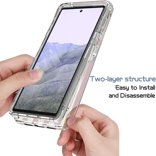 Vista 4 de Funda para Pixel 6 Pro, para Google 6Pro G8VOU, cubierta protectora de cuerpo completo con bonito patrón de bandera transparente para Google Pixel 6