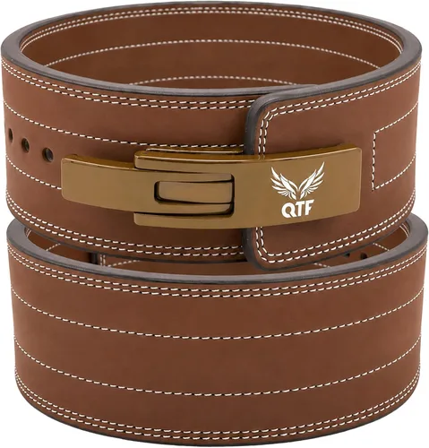 Vista 10 de QTF 'S - Cinturón de palanca para levantamiento de pesas para hombres y mujeres, hecho de cuero grueso, cinturón de entrenamiento de gimnasio, ideal