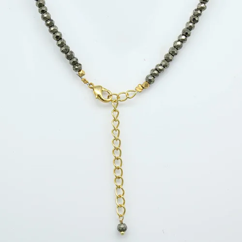 Vista 23 de Gempires - Collar de cuentas de piedras naturales hechas a mano, joyería de cristal hipoalergénica de 20 pulgadas, chapado en oro, joyería de moda