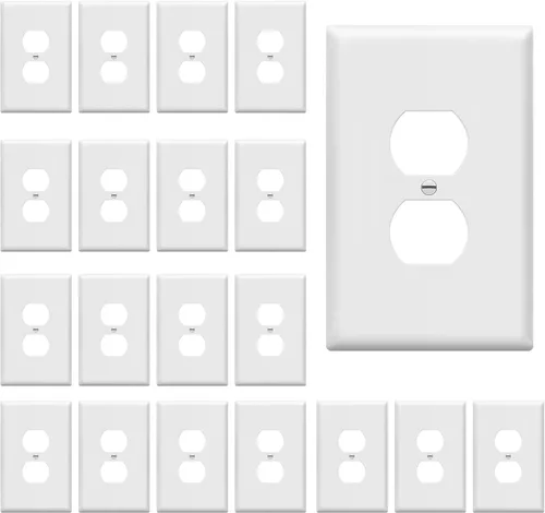 Vista 18 de ENERLITES Placa de pared dúplex para tomacorriente para receptáculos, cubierta de toma de corriente eléctrica jumbo, acabado brillante, de gran Negro