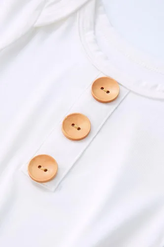 Vista 3 de Conjunto de gorro anudado para bebés recién nacidos, de viscosa de bambú, suave, con mitones