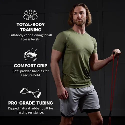 Vista 3 de SPRI Ultra Toner Figura 8 Banda de resistencia con asas acolchadas ideal para estiramiento, ejercicio, entrenamiento de fitness, yoga, pesas