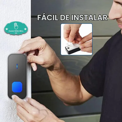 Vista 6 de SURFOU Timbre inalámbrico, impermeable, fácil instalación - rango de 1300 pies, 55 tonos, 5 niveles de volumen ajustables - flash LED