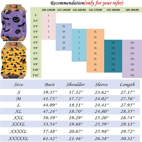 Vista 5 de Camisetas de Halloween de talla grande para mujer, camisetas de manga larga para otoño, lindas y divertidas camisetas de calabaza con fantasma Jack