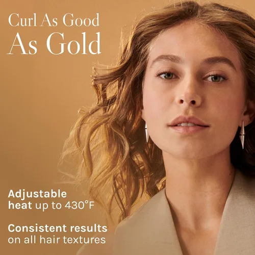 Vista 11 de Bio Ionic GoldPro 1" or 1.25” Curling Iron, Blue, Moisturizing Heat & 24K Gold MX, New & Improved 15% Longer Barrel Ceramic Curling Iron, Adjustable