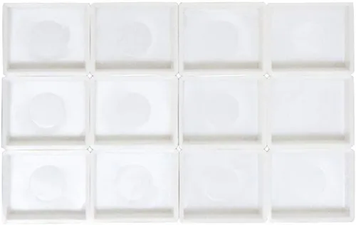 Vista 11 de FCLUB 24 bandejas de acuarela vacías – Moldes de esquina redondeada de plástico blanco de 0.1 fl oz para paleta de pintura de bricolaje