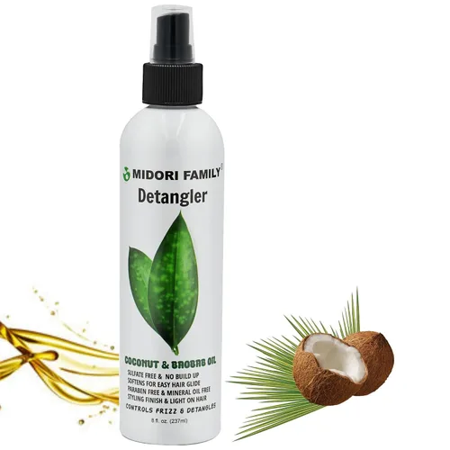 Vista 3 de Midori Family Spray acondicionador desenredante sin enjuague con coco orgánico, baobab y romero
