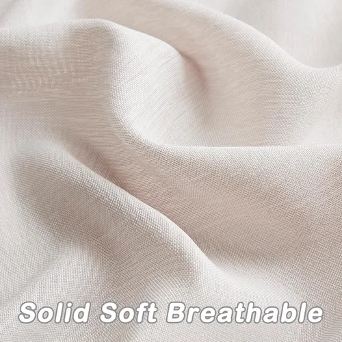Vista 5 de Enactex Cortinas plisadas de lino con textura de 25 x 95 pulgadas, cortinas semitraslúcidas con pestañas traseras, filtrantes de luz, para sala