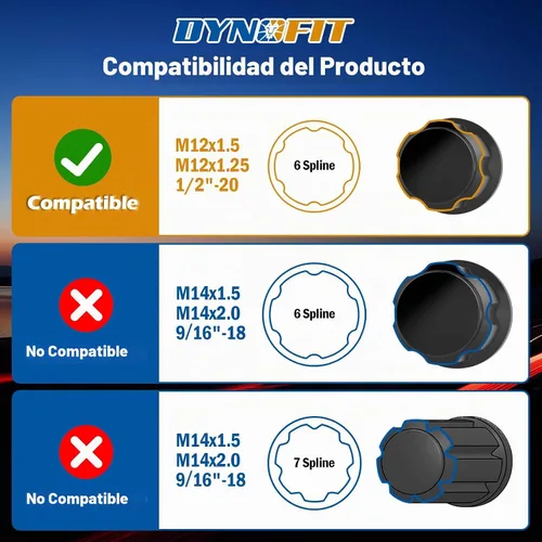 Vista 3 de DYNOFIT Llave de Tuercas de Orejeta Estriadas de 6 Puntos para Llave con Impulsor de Enchufe Cuadrado Imperial de 1/2", Herramienta de Llave de Negro