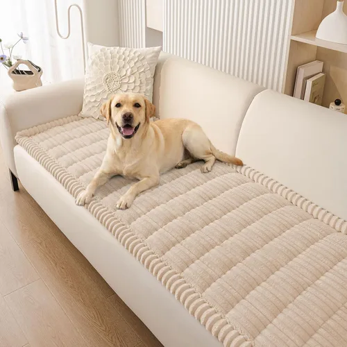 Vista 37 de Smiry - Funda para sofá para perros lavable, fundas para sofá de mascotas no deslizantes y peludas para sofá de 3 cojines, aptas para mascotas