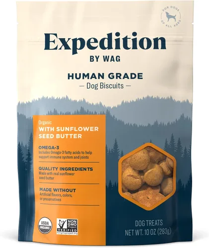 Vista 7 de Marca Amazon – Wag Expedition - Galletas orgánicas de grado humano para perros, sin OMG, plátano y coco, 10 onzas