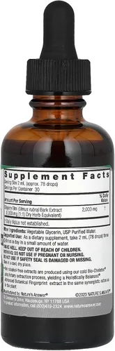 Vista 2 de Nature's Answer Extracto de olmo resbaladizo sin alcohol de 2 onzas líquidas Alivia las membranas mucosas Sin gluten, sin crueldad, certificado
