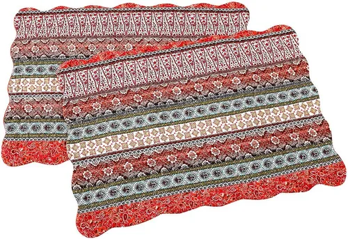 Vista 13 de NEWLAKE Fundas de almohada decorativas de algodón de estilo bohemio clásico azul (2 piezas, 18 x 18 pulgadas)