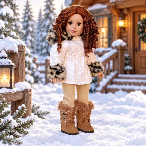 Vista 2 de Diversión de invierno: traje de 3 piezas para muñeca de 18 pulgadas