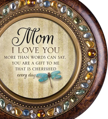 Vista 8 de Cottage Garden Mom Love You Cherished Gift Amber Earth Tone Joyero Caja de música reproduce el viento debajo de mis alas