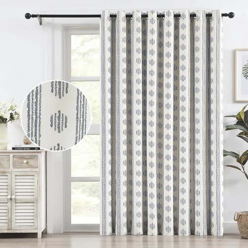 Vista 32 de Melodieux Cortinas bohemias 80% opacas de 63 pulgadas de largo para dormitorio, sala de estar, oscurecimiento de sala de estar, cortinas