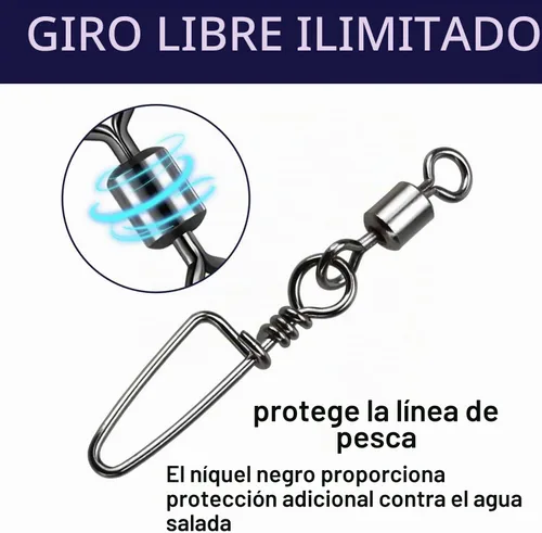 Vista 4 de 150 piezas de pesca a presión giratorio barril giratorio con cierre de costa a presión giratorio inoxidable resistente a la corrosión accesorios